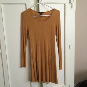 Forever 21 Mustard Light Long sleeve Dress